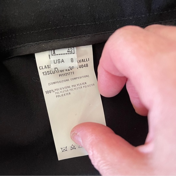 Vintage 90s Y2k Roberto Cavalli CLASS Black Pants Trousers Slacks Gold Zipper 8 - Picture 7 of 10